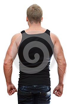 Muscule man rear view