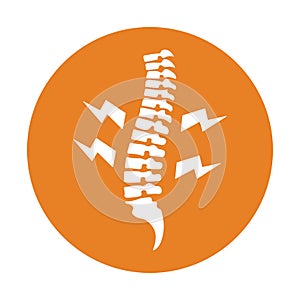 Musculoskeletal disorders icon. Orange color vector EPS