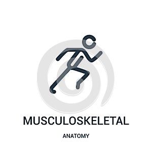 musculoskeletal icon vector from anatomy collection. Thin line musculoskeletal outline icon vector illustration. Linear symbol for