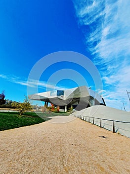 Musee des confluences, modern buliding of a famous museum in Lyon, France