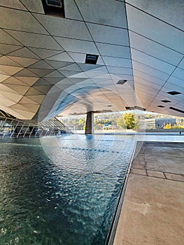 Musee des confluences, modern buliding of a famous museum in Lyon, France photo