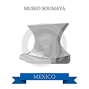 Museo Soumaya in Mexico vector flat attraction landmarks photo