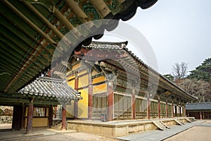 Museoljeon hallways in bulguksa temple photo