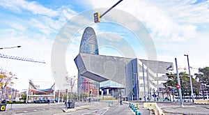 Museu del Disseny and Torre Agbar in Barcelona photo