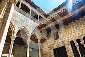 The Museu Picasso's cloister in Barcelona - Spain