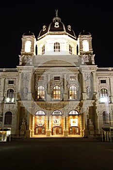 Museum of Art History of Vienna at night