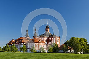 Museum and ballery in Marianska Tynice. Baroque Church and Cistercian Provost Office built in the 18th century. Tynec, Czech photo