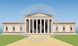 Museum building with columns vector