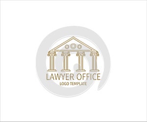 a museum building of justice inside wheat ear for lawyer office vector logo design