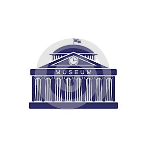 Museum building sign. Classical Greece Roman architecture