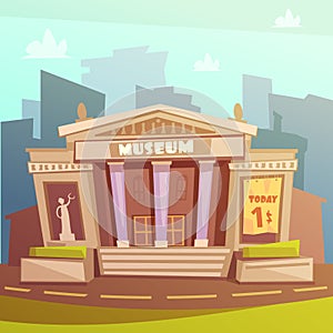 Museum Cartoon Illustration