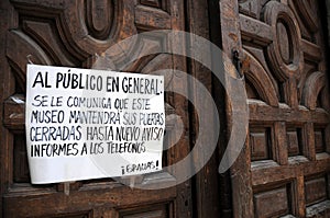 Museum closed because of influenza