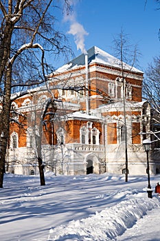 Museum of Crystal in building of former Orthodox Cathedral in Gus-Khrustalny in winter