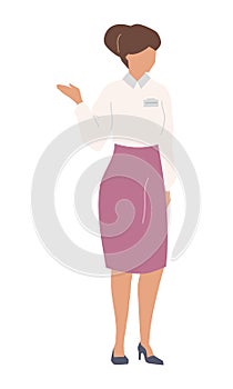 Museum curator semi flat color vector character photo