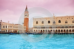 Museum Ducale and bell tower in Venice photo