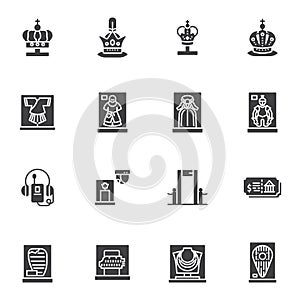 Museum Exhibitions vector icons set