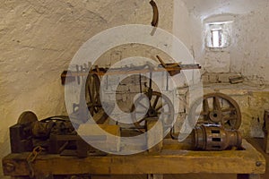 Museum exhibits in Pazin Castle, Croatia