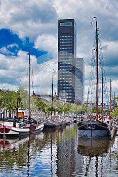 The museum harbour of Leeuwarden, the Netherlands