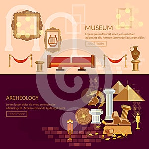Museum horizontal banner ancient civilizations photo