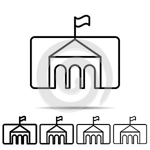 Museum icon in different shapes. Simple thin line, outline vector of education icons for ui and ux, website or mobile application