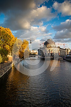 Museum Island, Berlin, Germany. Bodemuseum and Fernsehturm