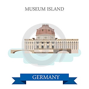 Museum Island Berlin Germany flat vector attraction landmark