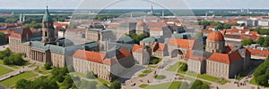 Museum of the Island Museumsinsel in Berlin, which houses collections of art and archaeology. Top view photo