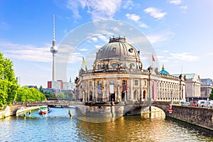 Museum Island and view on the bridge over the river Spree, beautiful panorama of Berlin, Germany