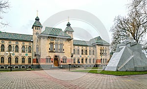 Museum of Local Lore in Poltava, Ukraine. Beautiful historical building in the Ukrainian Art Nouveau style