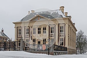 Museum Mauritshuis the Hague, in the Snow