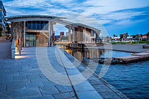 Museum of Modern Art In Residential Multi-storey Houses In Aker Brygge District In Summer Evening in Oslo city.