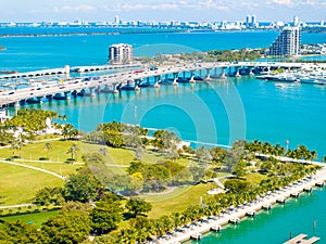 Museum Park Downtown Miami Florida aerial photo