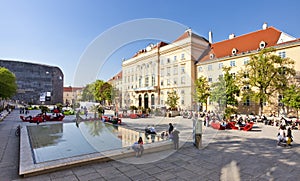 The Museumsquartier (MQ) of the city of Vienna, Austria.