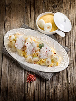 Mush wtih cod and onion