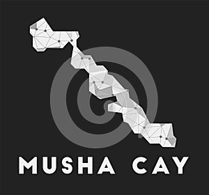 Musha Cay - communication network map of island.