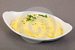 Mushed potato in the bowl