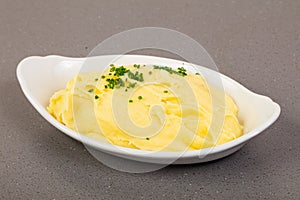 Mushed potato in the bowl