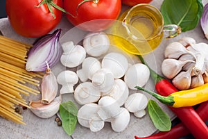 Mushroom champignon with italian ingredients