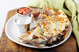 Mushroom and cheese quesadillas