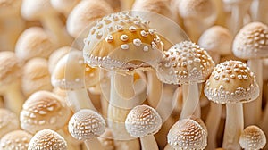 Mushroom cluster edible fungi nature organic food fungi isolated on white background photo