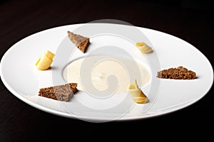 Mushroom cream soup, top view