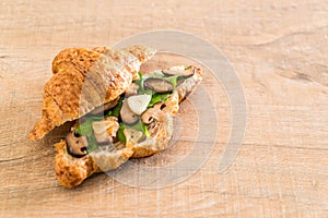 mushroom croissant sandwich