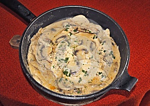 Mushroom dish with chicken