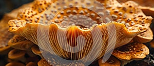 Mushroom Elegance: Symphonic Gills in Nature\'s Score. Concept Mushroom Photography, Nature\'s