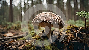 A Mushroom on the Forest Floor