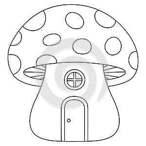 Mushroom House Coloring Page for Kids