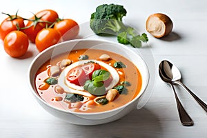 Mushroom and lentil cream soup, bean, carrot and tomato soup, broccoli and spinach soup