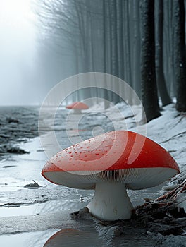 Mushroom-Lit Shadows in an Enchanted Grove photo