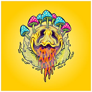 Mushroom madness vibrant psychedelic smiles