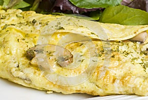 Mushroom Omelet with Green Salad